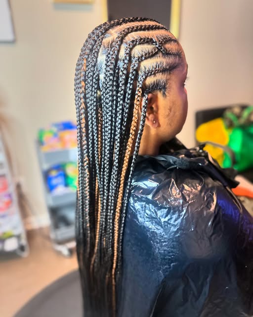 Knotless braids with color