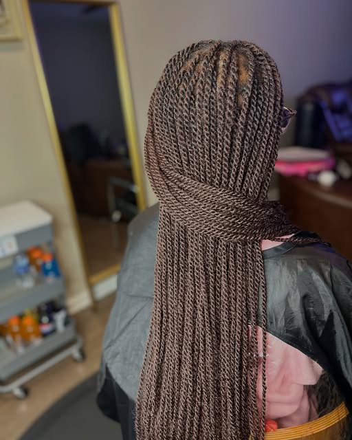 Long twist braid style